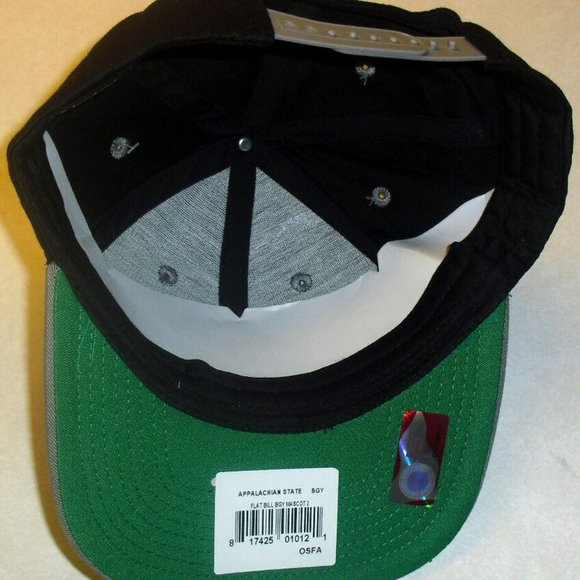 Appalachian State Mountaineers University Mens Snapback hat New Black Grey Ncaa - Picture 2 of 4